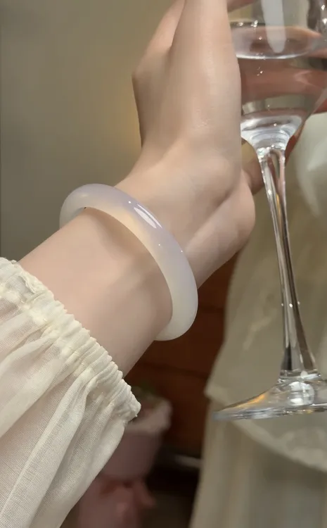 Ben.S本饰 白月光手镯 带证书 纯天然冰种玉髓手镯荔枝冻礼物A463