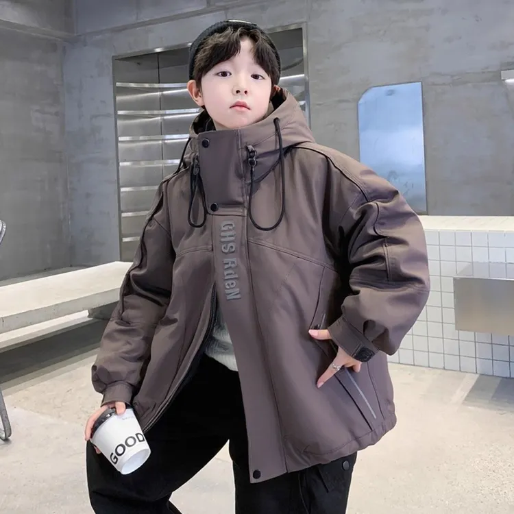 男童冬装加厚棉服2025新款中大儿童棉袄冬季男孩棉衣派克服外套潮