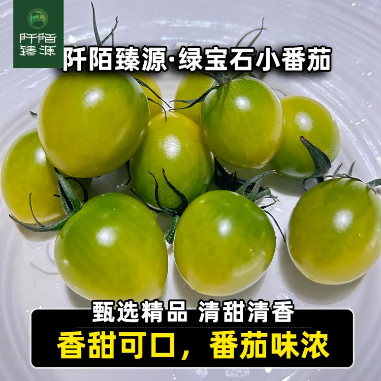 阡陌臻源-一抹嫣红绿宝石小番茄2.8斤青玉小西红柿鲜采 顺丰空运