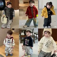 【901-999】2025男童秋款秋冬韩版加厚拼接卫衣衬衣T恤针织外套