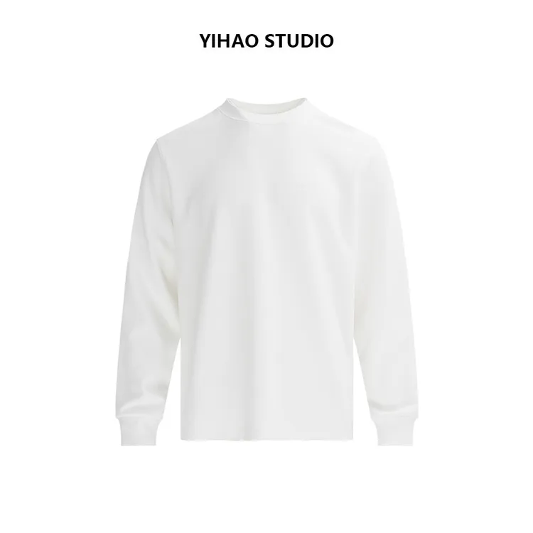 YIHAO STUDIO冬季男款高级亲肤保暖长袖T恤休闲百搭磨毛圆领内搭