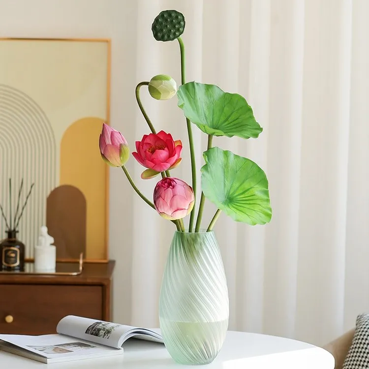 荷花仿真花莲花新中式婚礼插花手工饰品高端品质客厅上档次假花