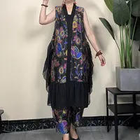 【25812】2025个性设计长款织锦提花长马甲外套