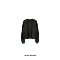The pattern room | 织物之美静谧复古油画绿颗粒精织开衫