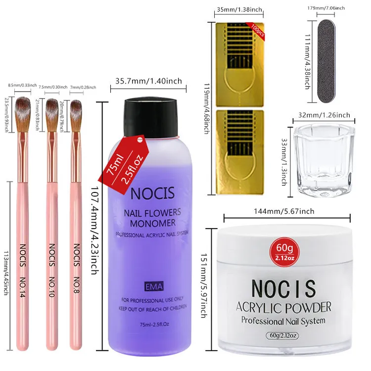 嵌甲水晶甲矫正美甲60g水晶粉工具套装6件套初学者护理刷套