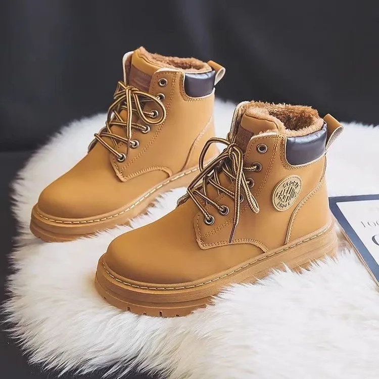 高帮休闲风防水保暖马丁靴时尚休闲厚底英伦风圆头