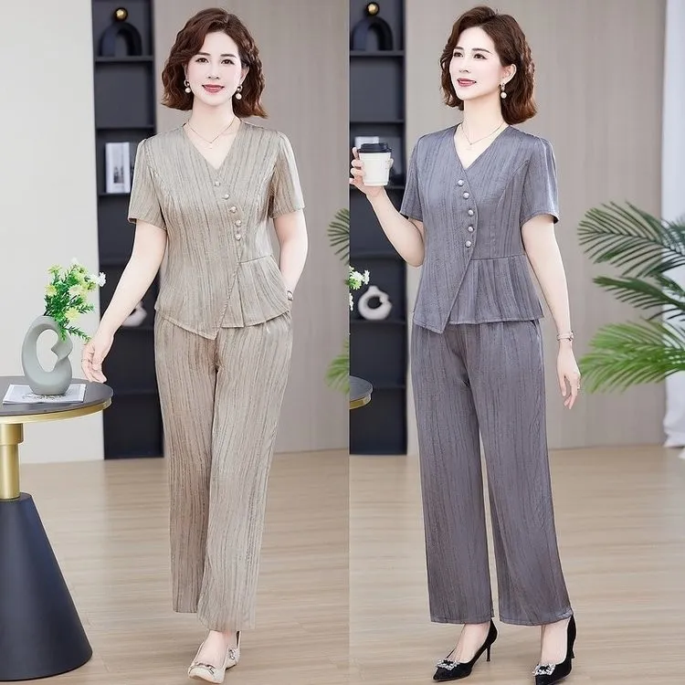 中老年女装优雅气质显瘦洋气时尚休闲夏季中年减龄宽松韩版女神范