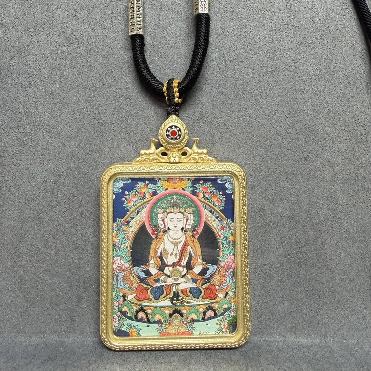 唐卡吊坠 八大守护 大日如来 羊猴本卡