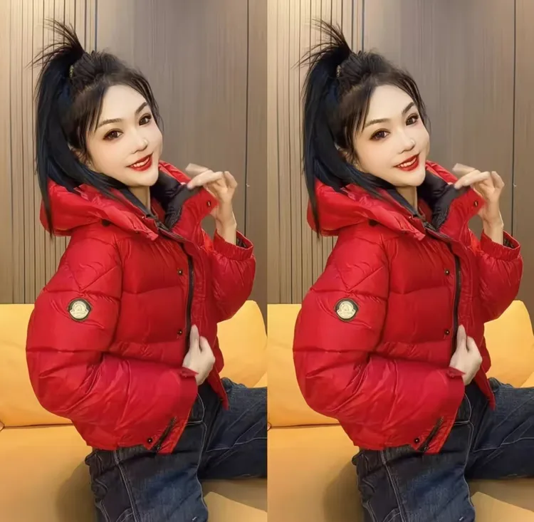 2025冬季新款韩版休闲连帽棉服时尚宽松洋气减龄百搭加厚保暖上衣