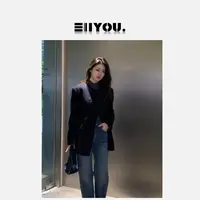 【ENYOU定制】 王冠蓝收腰短款羊毛大衣