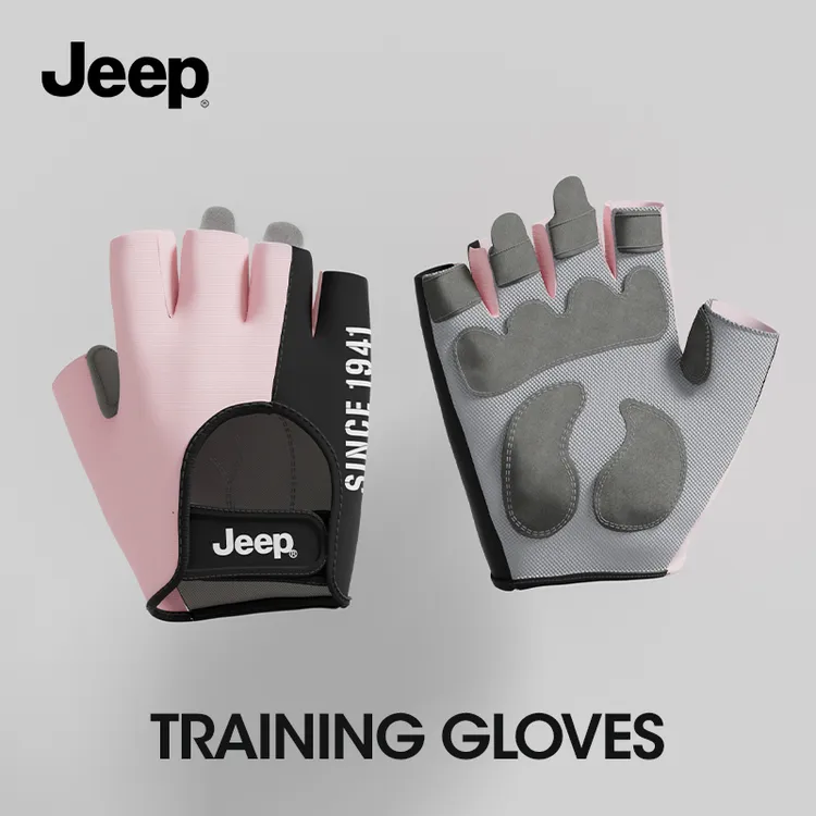 Jeep健身手套女撸铁哑铃壶铃器械训练手套防起茧耐磨防滑运动手套