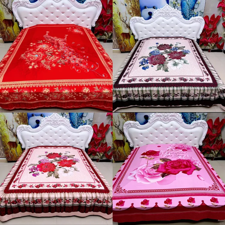 （多色可选)国潮风定位床单加厚加大2.3米×2.3米