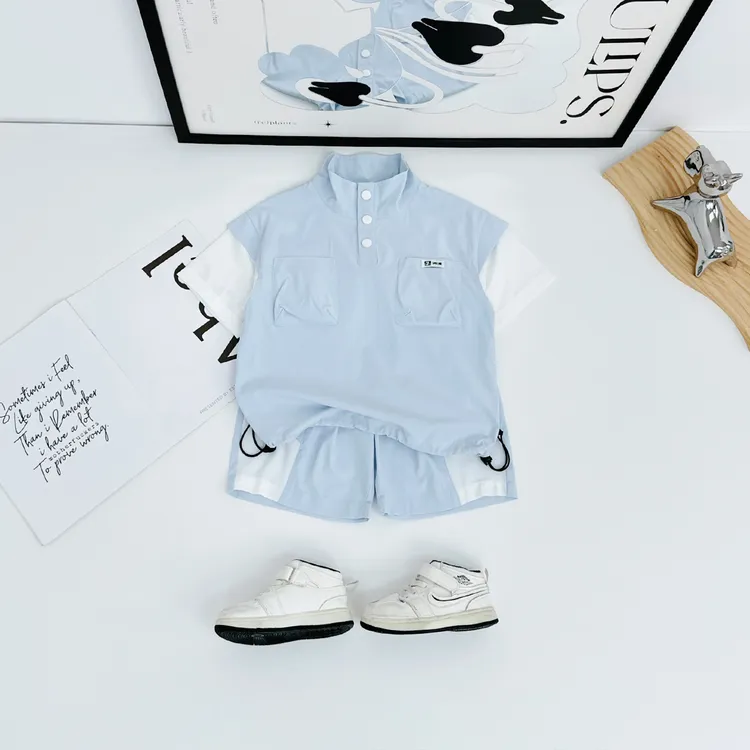 儿童套装夏季2025新款男童短袖两件套洋气潮 WG28431悠悠童话童装