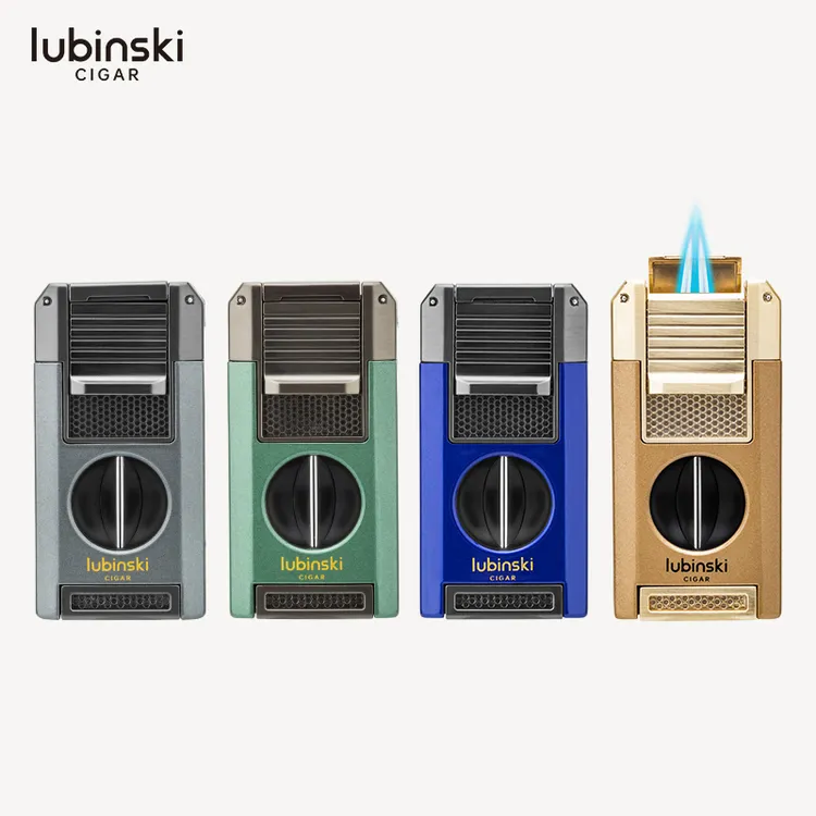 LUBINSKI 多功能聚火双直冲雪茄打火机 YJA-10056