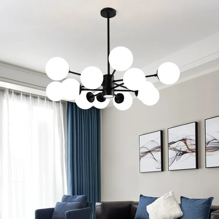 大观园客厅灯吊灯现代简约大气分子魔豆灯北欧家用主卧室灯具002I