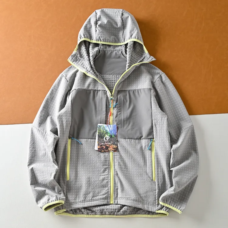 替换！格纹立体绒秋冬男士防风保暖百搭户外抓绒衣软壳外套连帽