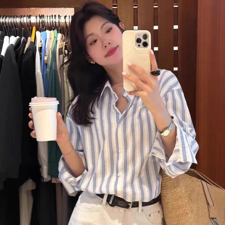 2025系 2025春夏新款时尚百搭显瘦休闲白兰条2025