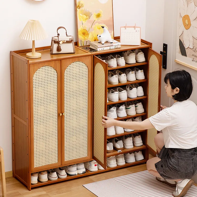 鞋柜家用门口入户鞋架子多层室内好看简易出租房收纳玄关带门置物