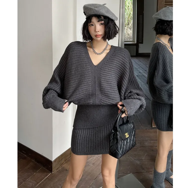 时尚套装设计款针织套装秋冬女