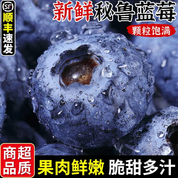 S1【顺丰速运】秘鲁进口花香蓝莓鲜果新鲜水果当季整箱怡颗蓝梅大果