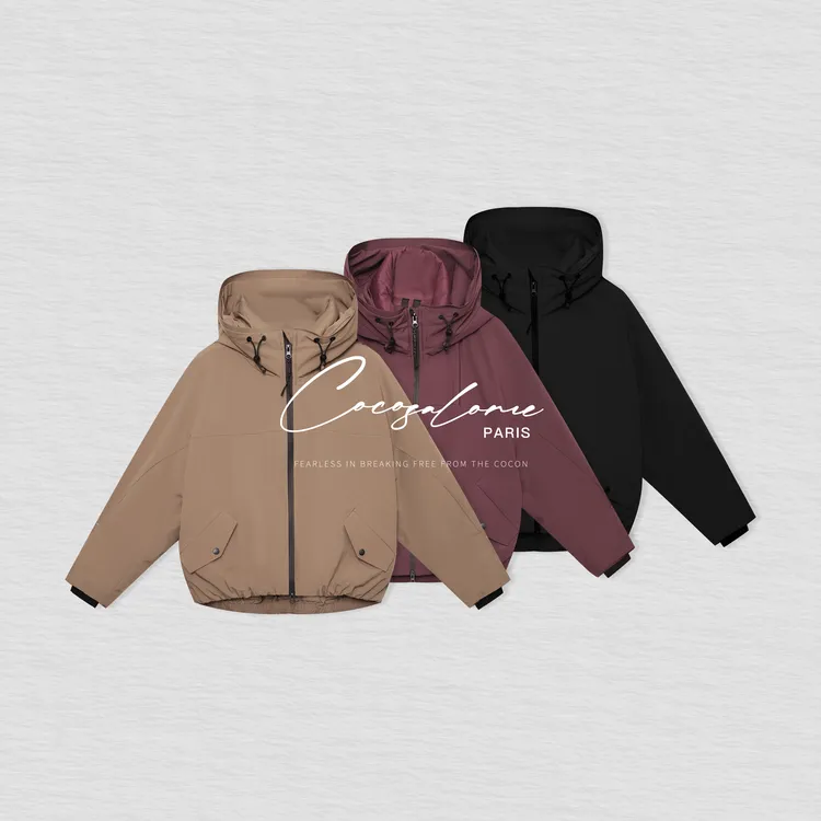 韩彬彬"冲锋鹅绒"90白鹅绒秋冬户外必备连帽冲锋衣羽绒服女3055-8