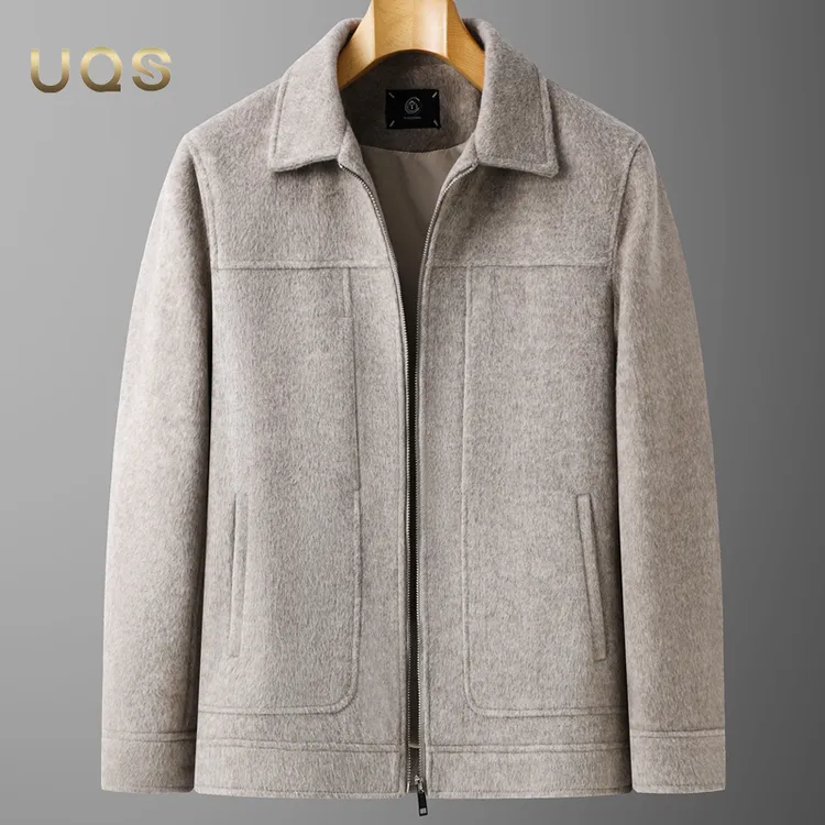 翻领毛呢男士夹克外套秋冬款大码宽松保暖商务休闲气质百搭品质款