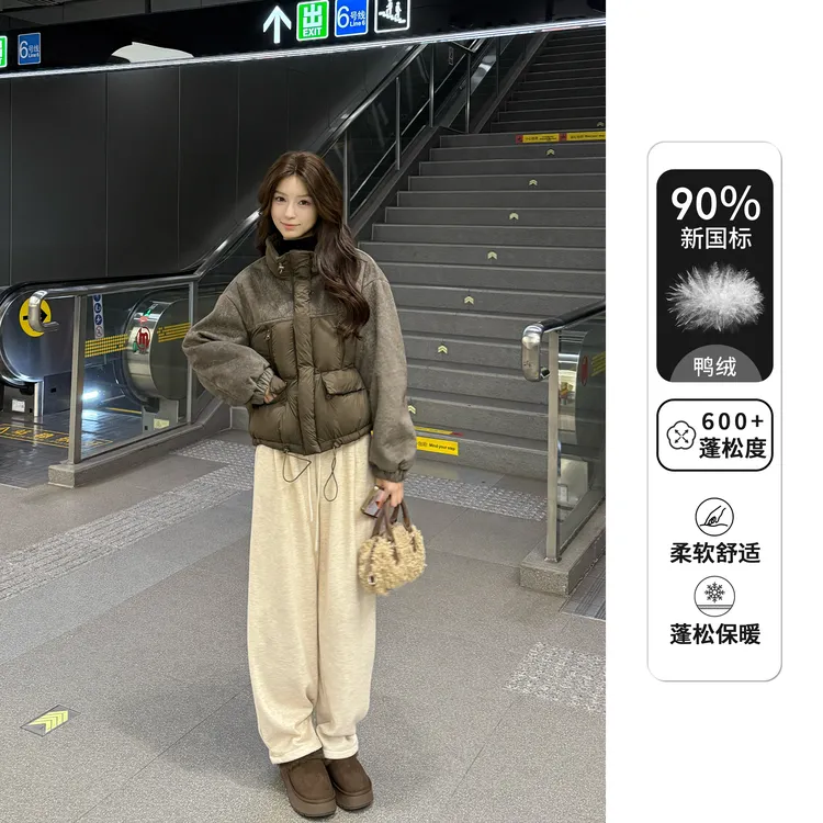 Liixu冬季高级感气质时尚90白鸭绒短款外套L58YRG1182