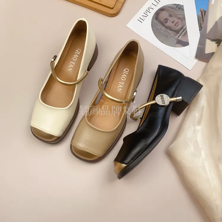 【翘颜品牌】2025春夏季新款舒适百搭时尚设计感玛丽珍小单鞋2659