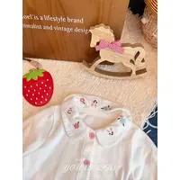 飞飞家·花瓣兔25秋新女童刺绣领子可爱花边洋气长袖打底衫 FF2906