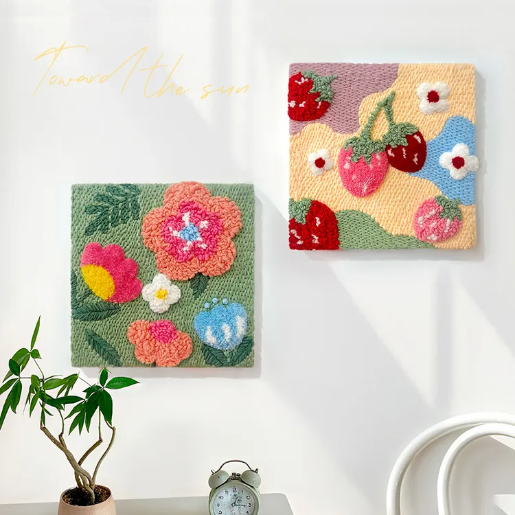 立体花朵手工diy材料包戳戳绣送朋友创意生日礼物家居摆件