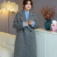 【伟伟专属】高级灰翻领长款女士大衣气质百搭