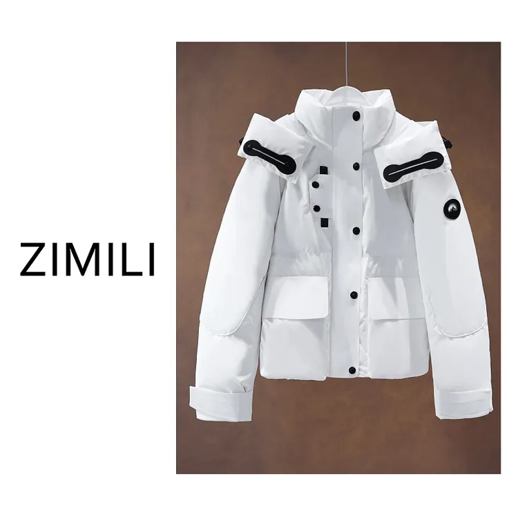 【亮哥欧货女装】冬季轻运动户外象牙白90绒高蓬松加厚羽绒服26953