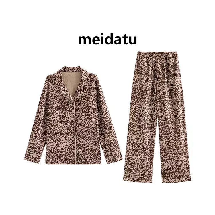 美哒兔（野兽派）高级感豹纹家居服套装CK2759-27