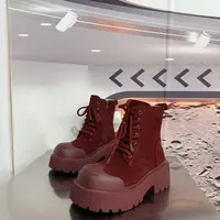 837-2新款2025精品百搭潮流马丁靴中筒烟筒黑色女士