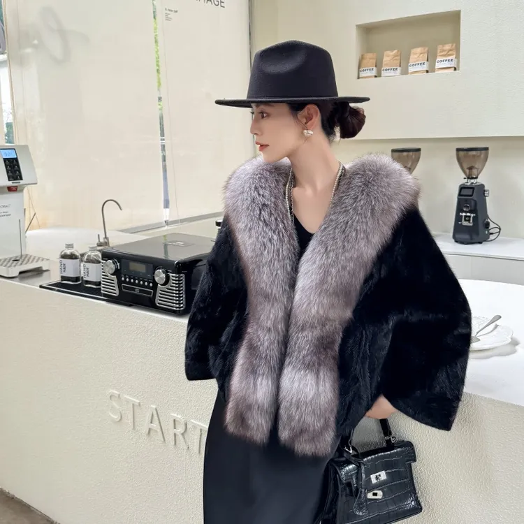 2025秋冬季外套水貂整貂貂皮大衣女皮毛一体婚纱轻奢洋气外套女