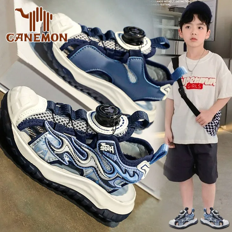 领航骆驼男童包头凉鞋夏季2025新款儿童沙滩鞋中大童防滑运动凉拖