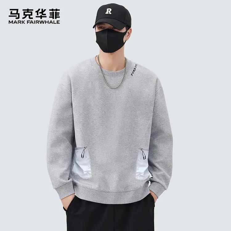 MARK FAIRWHALE/马克华菲潮牌休闲运动百搭潮流秋冬圆领男士卫衣