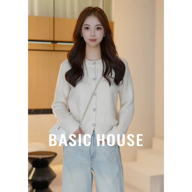 Basic House/百家好设计感钉珠毛针织衫女新款百上衣B1195B51A82
