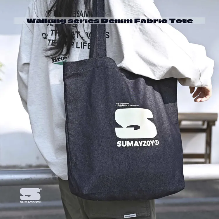 SUMAYZOY大容量托特包新款单宁牛仔包校园休闲上班通勤手提单肩包