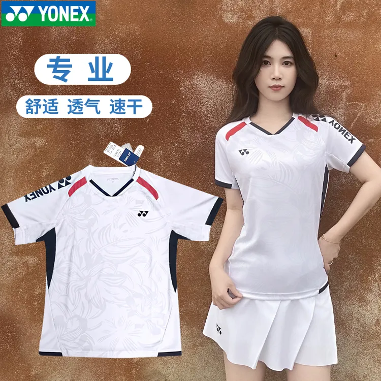 新款YONEX尤尼克斯羽毛球服 衣服yy男女T恤球衣速干短袖110084BCR