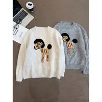 【条纹小马羊毛毛衣】冬日新款！圆领休闲百搭条纹小马毛衣317