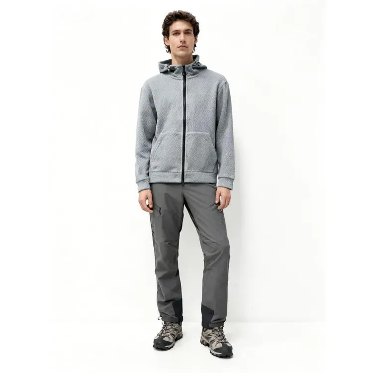 3D蜂窝面料户外百搭休闲双开拉链连帽卫衣外套 Z2342WT