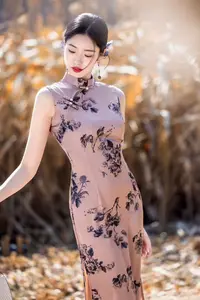 嫒娟 日常气质文艺国风复古优雅长款旗袍