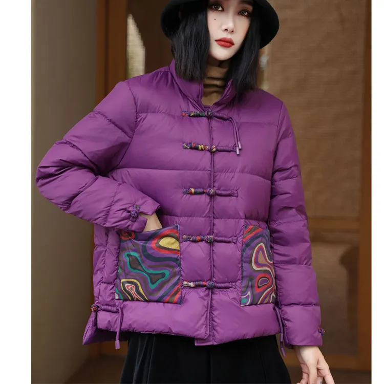 《M19款 彩色盘口》中式复古立领短款盘扣民族风新中老年