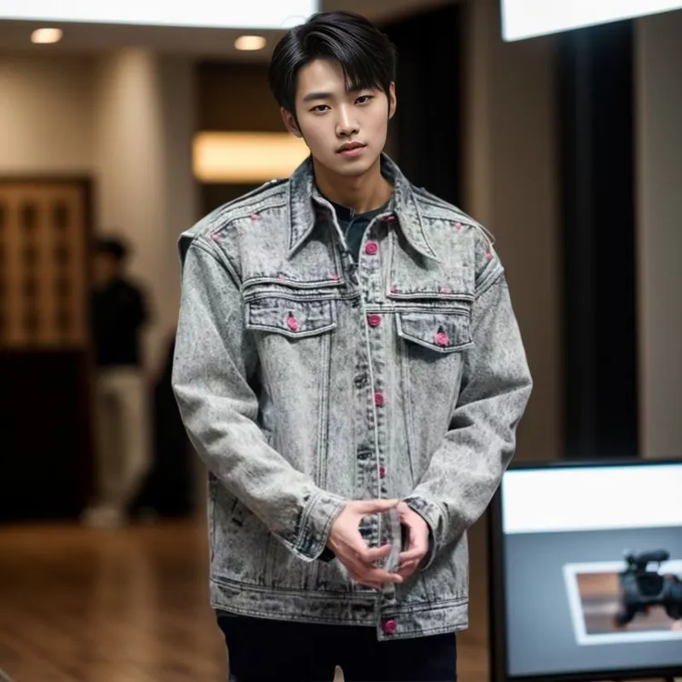 新款宽松水洗明星同款拼色时尚男女长袖衬衫上衣