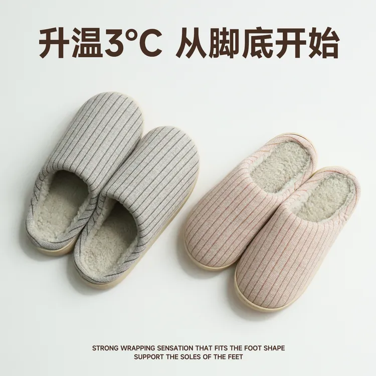 2025新款防滑棉拖鞋男士秋冬季室内家居保暖加绒加厚毛绒棉拖鞋女