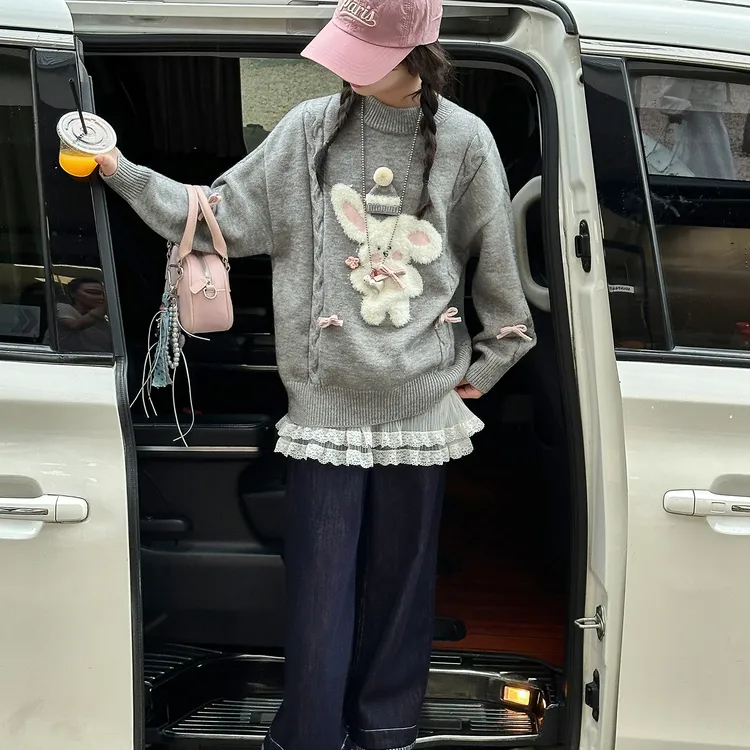 女童毛衣秋冬款2025新款儿童冬季加厚针织衫中大童女孩打底上衣潮
