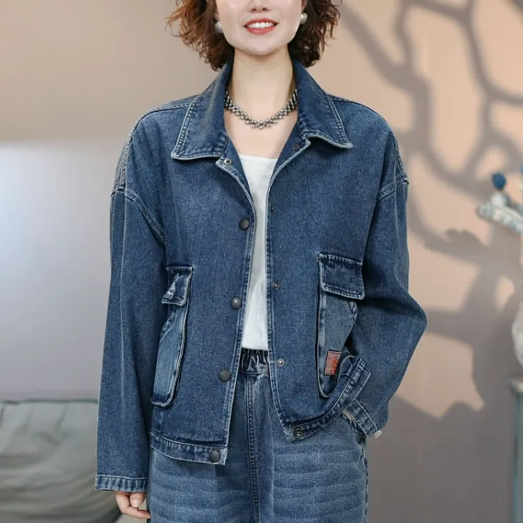 8948蓝色#2025秋季新款水洗牛仔外套百搭上衣显瘦牛仔潮流