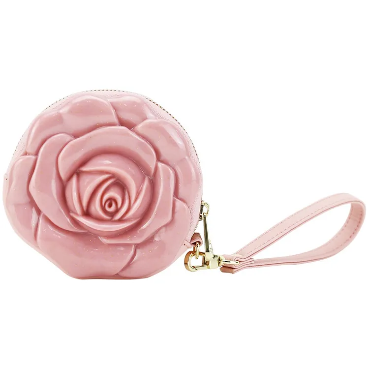 手拿包休闲安娜玫瑰花圆形零钱包化妆包包包女款爆款2025新款