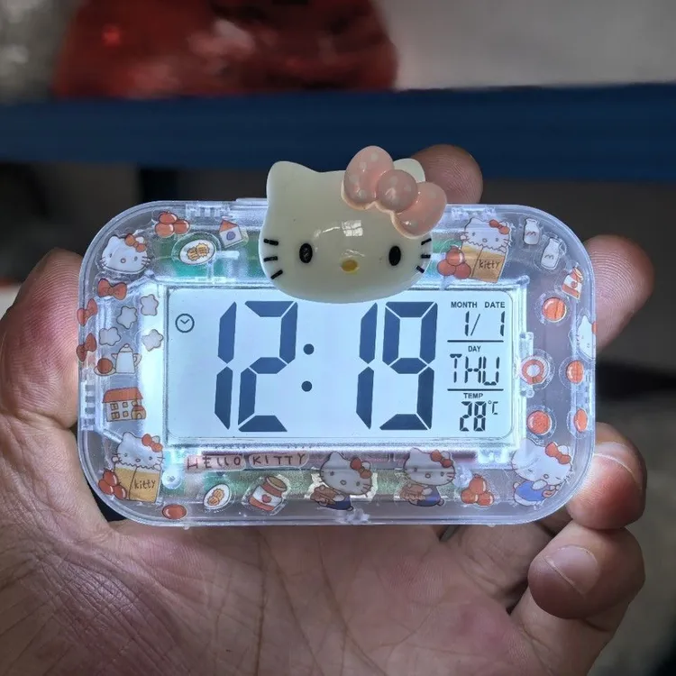 卧室家用室内大字可爱学生宿舍必备便携迷你多功能桌面小闹钟方块